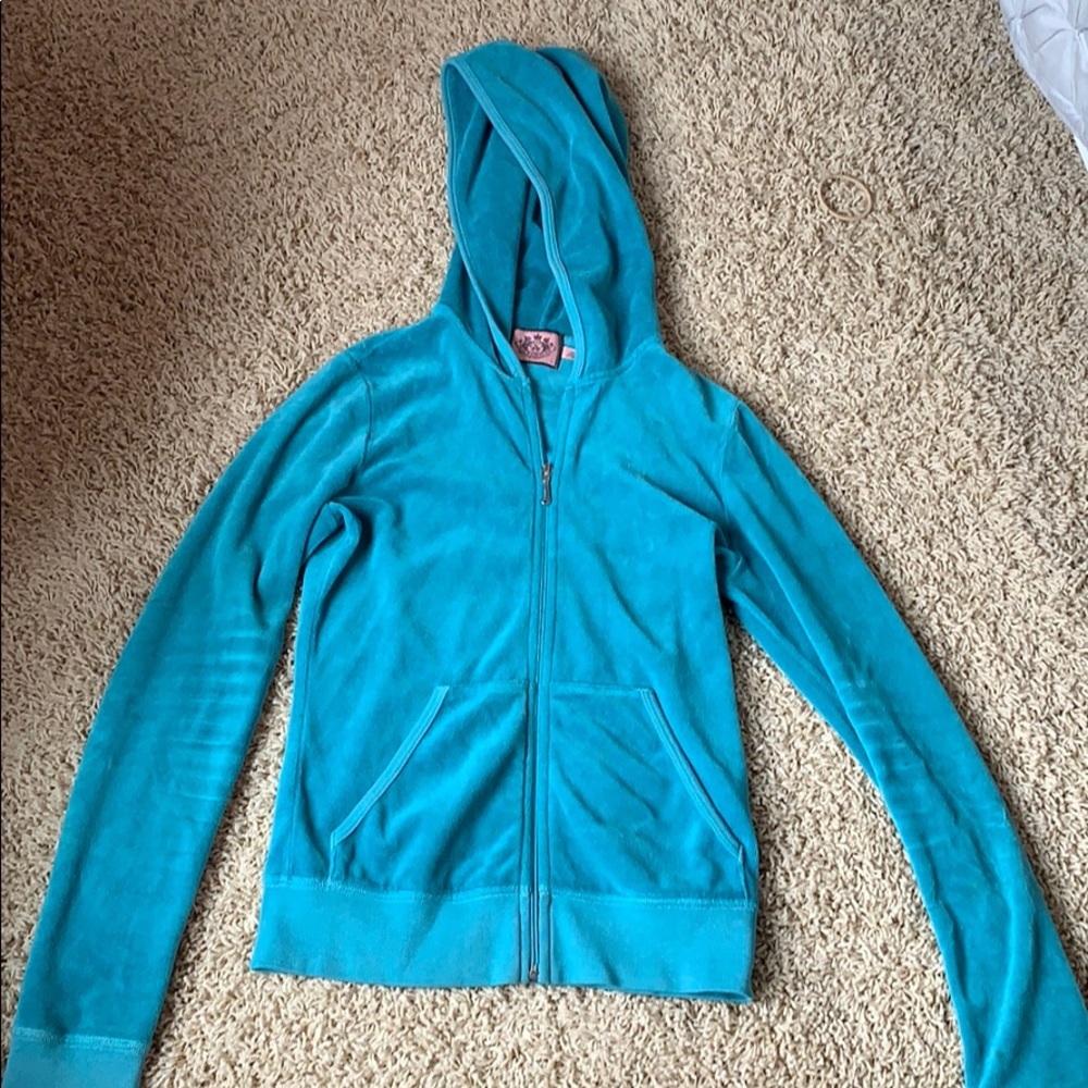 Turquoise Juicy Couture Velour Track Suit Jacket
